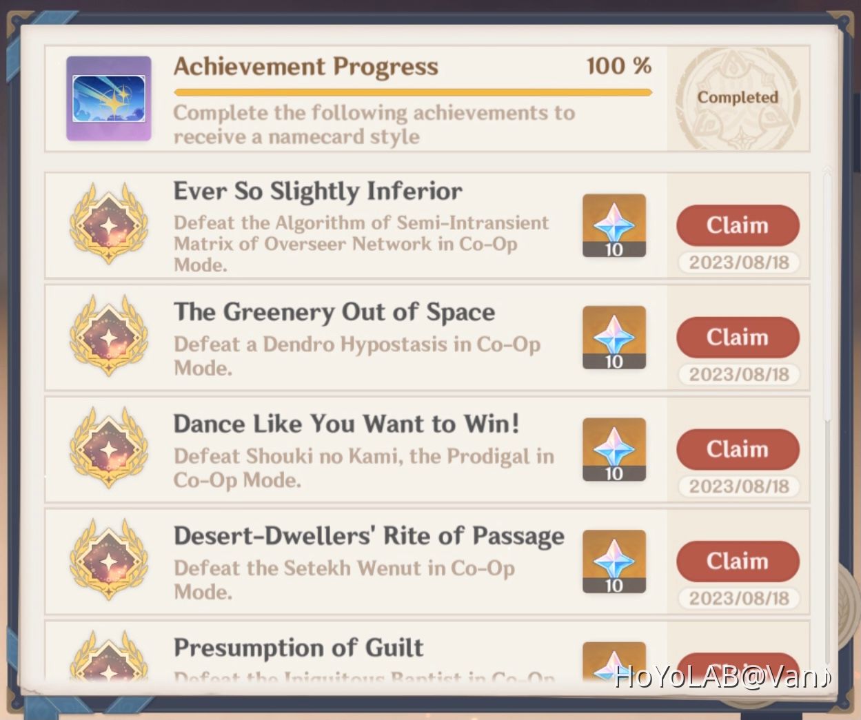 coop experience Genshin Impact HoYoLAB