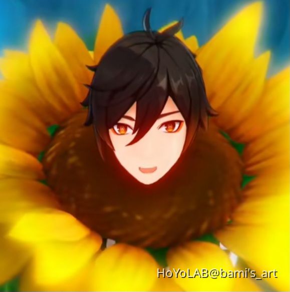 zhongli the sunflower Genshin Impact HoYoLAB