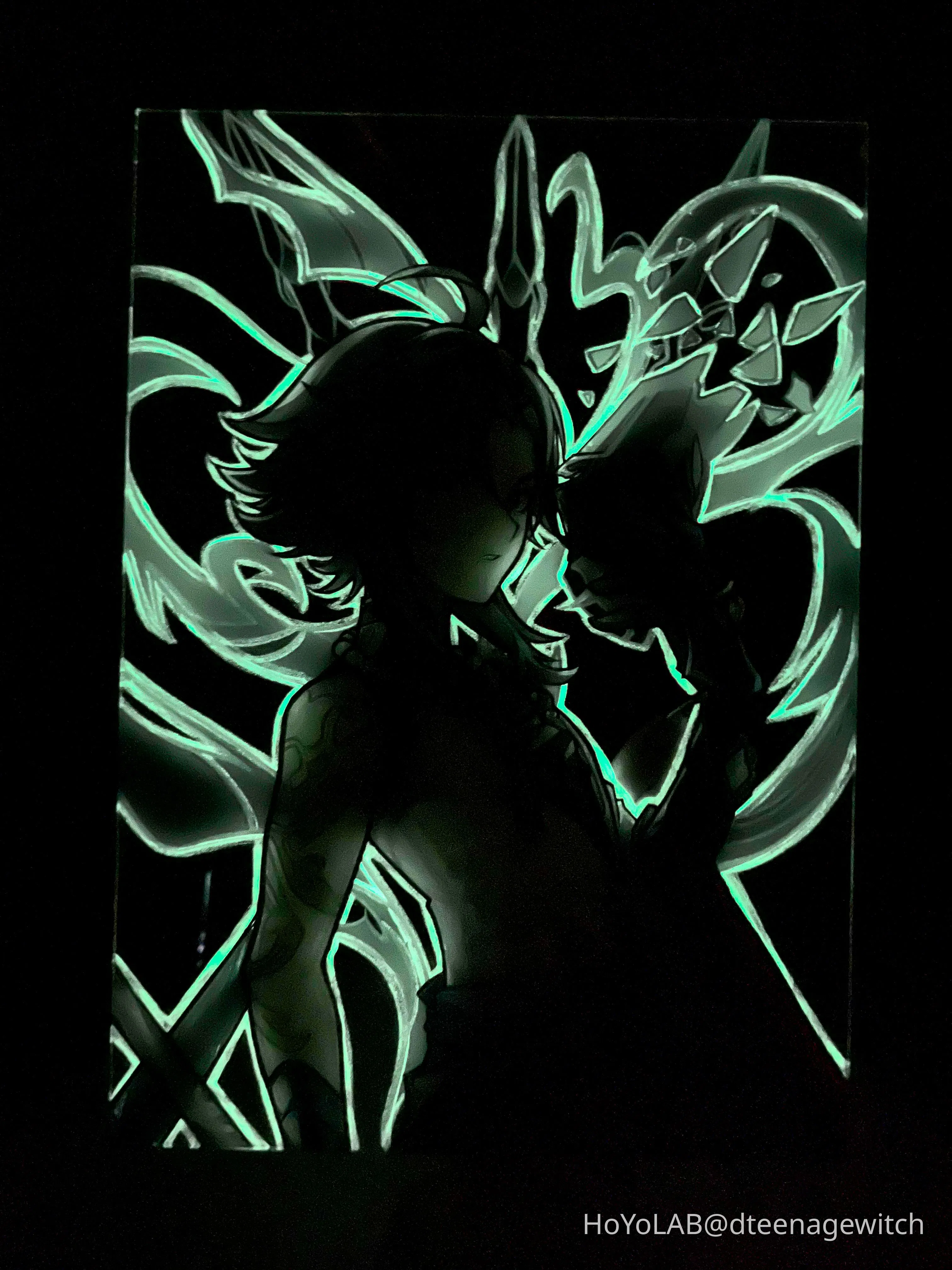 Xiao Glass Painting Glow in The Dark Genshin Impact HoYoLAB