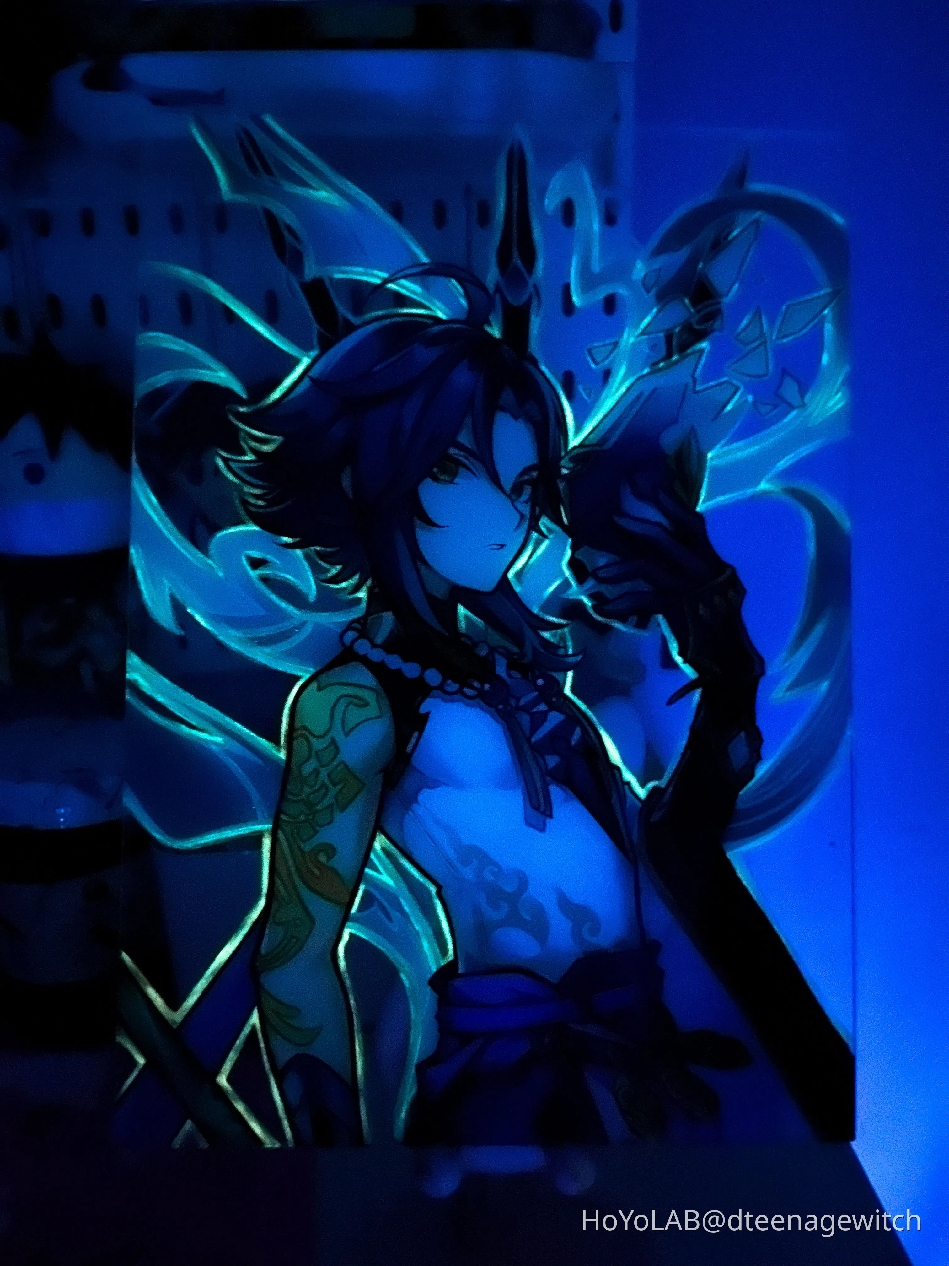 Xiao Glass Painting Glow in The Dark Genshin Impact HoYoLAB
