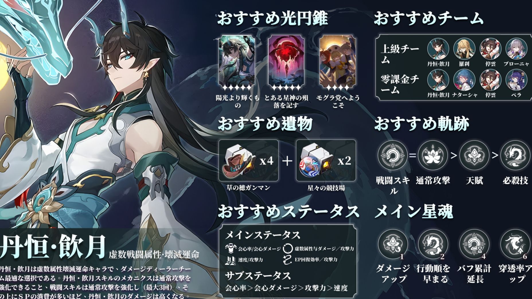 崩壊スターレイル 丹恒 飲月 崩壊：スターレイル Ver.1.3 丹恒・飲月