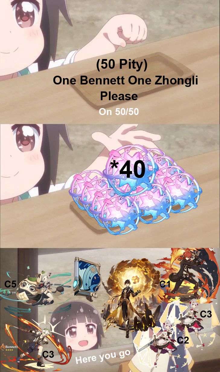 How my pull went for Zhongli Genshin Impact HoYoLAB