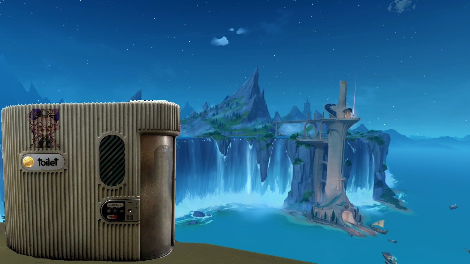 A wise investment on the "view of Fontaine waterfalls" Genshin Impact