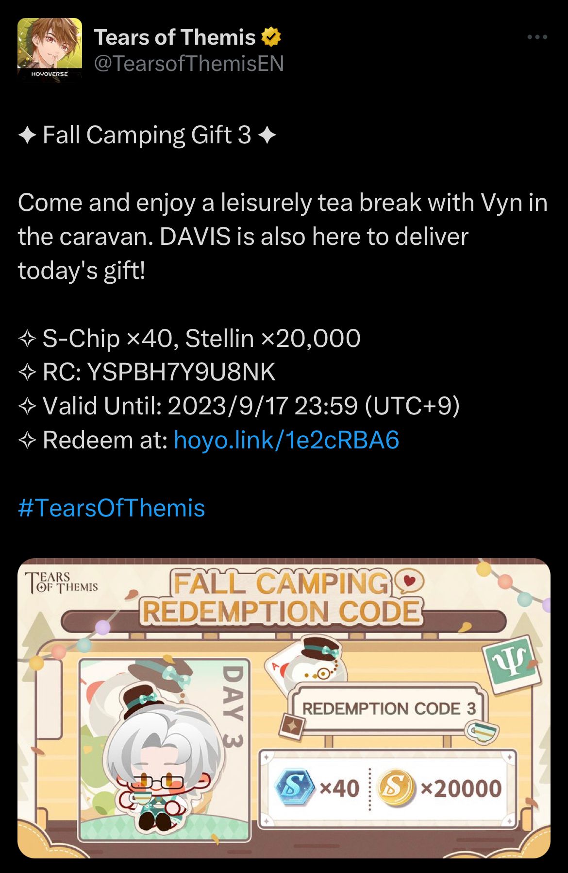 Get the third code Tears of Themis | HoYoLAB