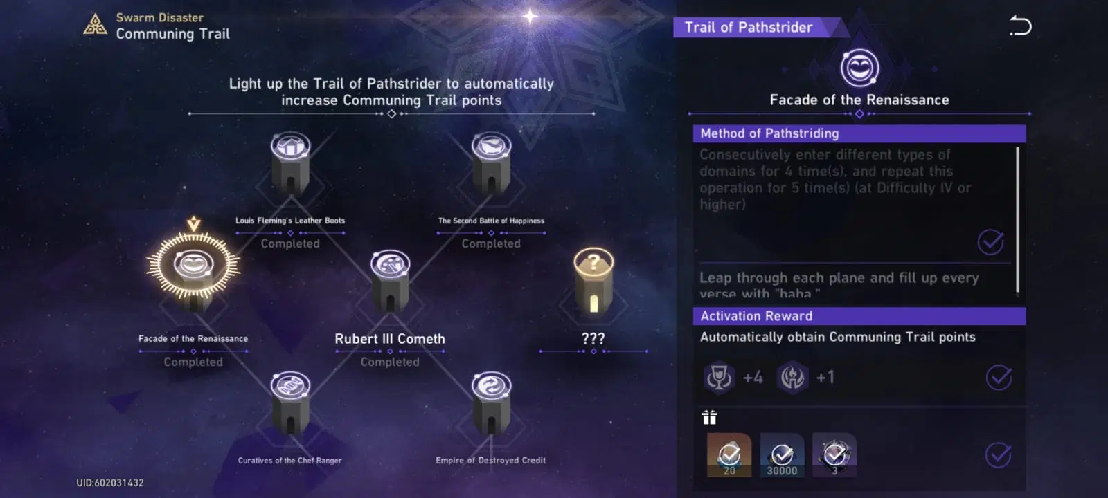 StarRail1.3: How to unlock each node of the Trail of Pathstrider 