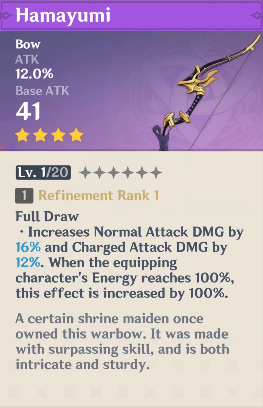 4* Hamayumi Bow from Takashi’s Chests Genshin Impact HoYoLAB