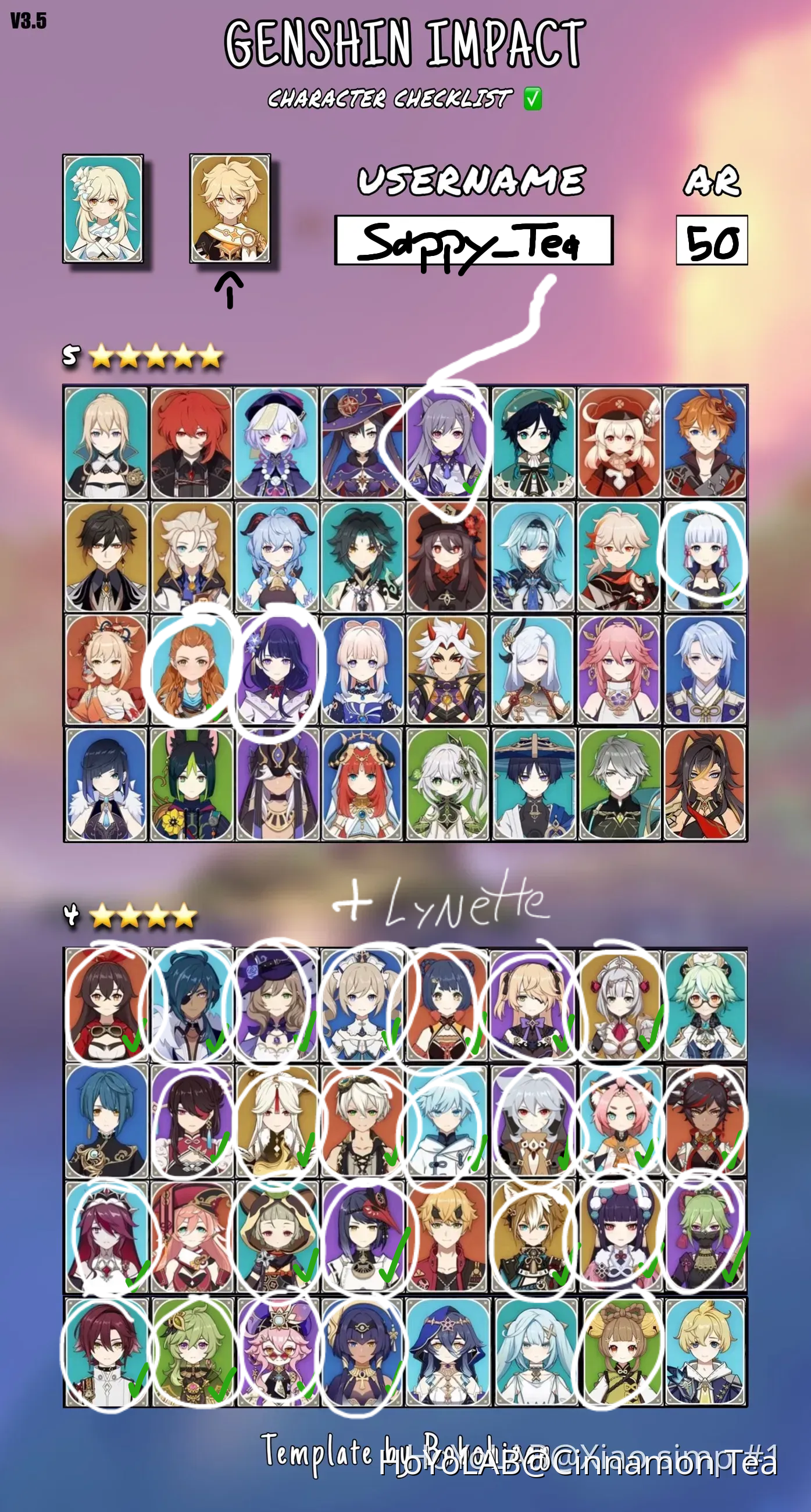 Updated character sheet Genshin Impact | HoYoLAB