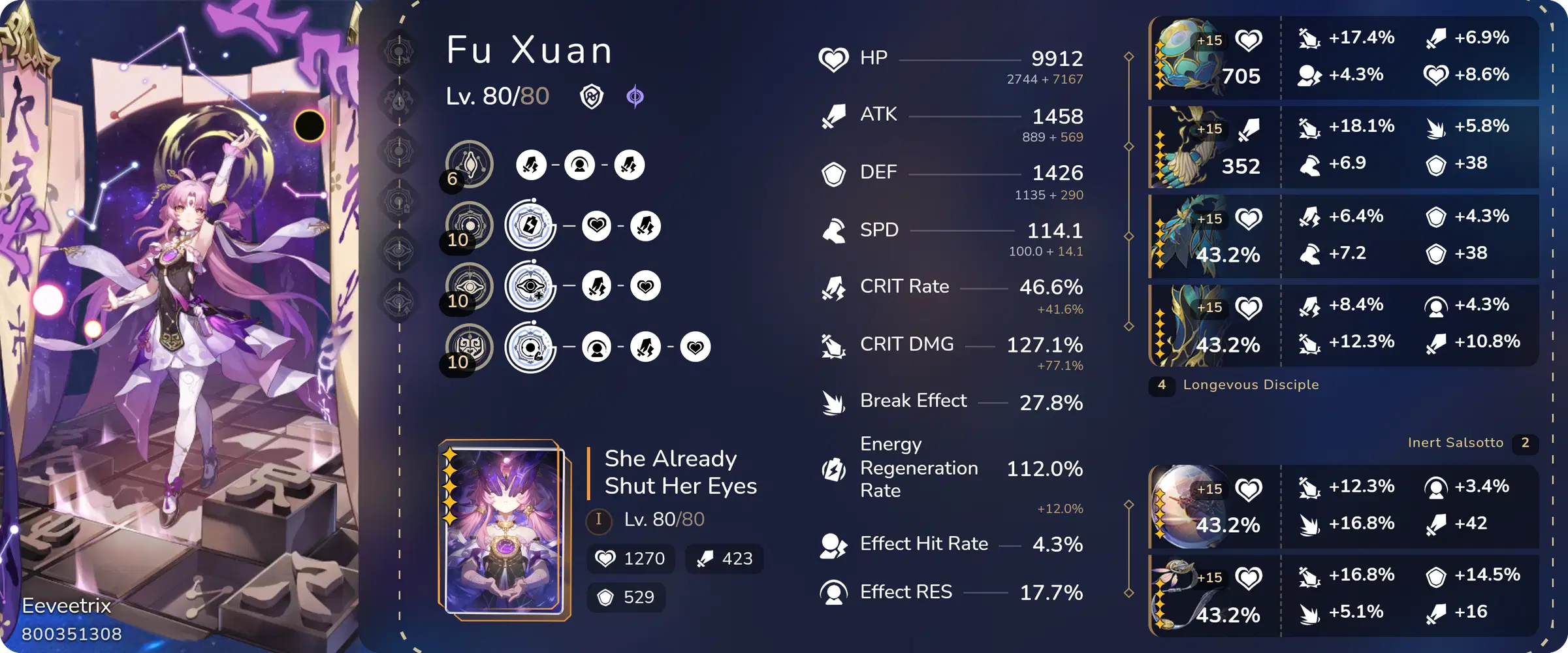 Fu Xuan Optimal Build Honkai: Star Rail | HoYoLAB