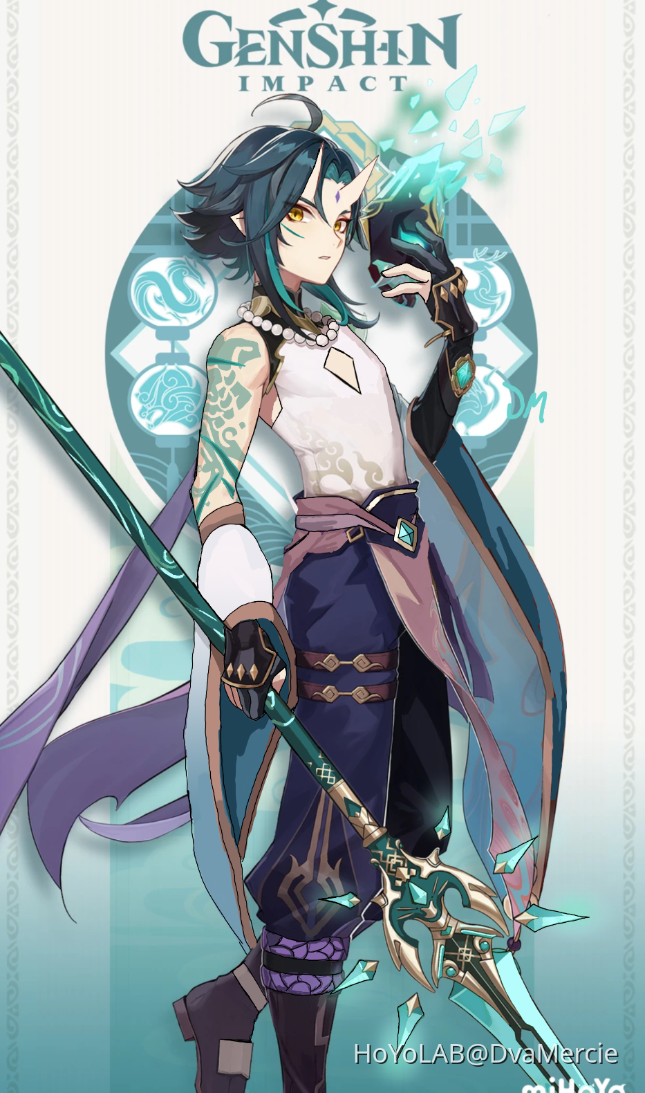 Yes, I know he is a bird, he just looks cute with horns ( Xiao redesign