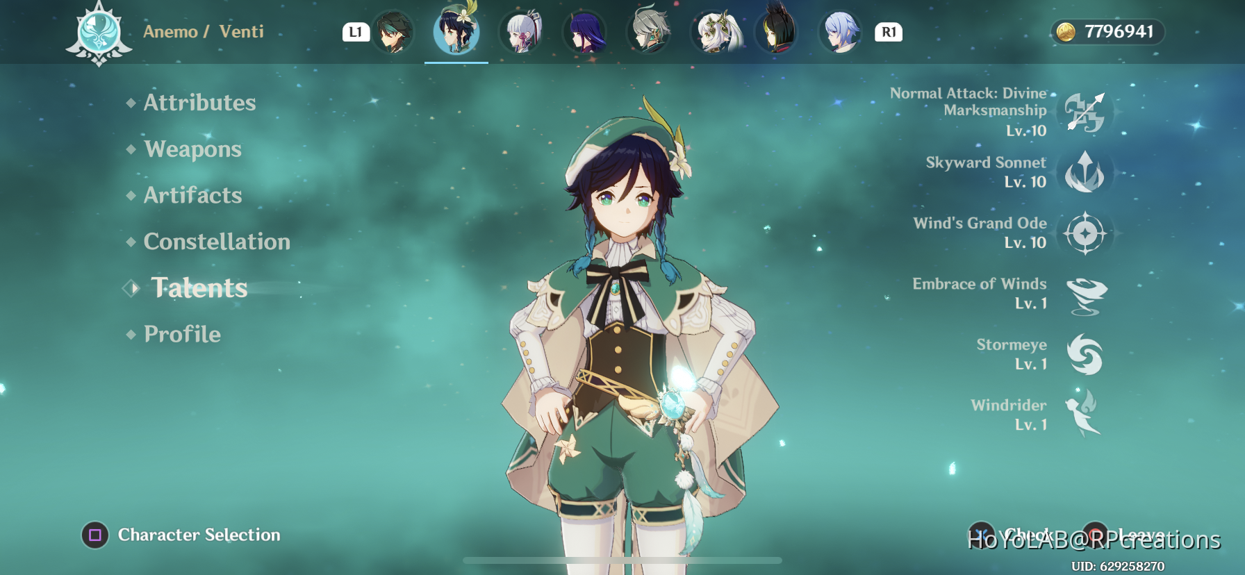 Finally triple crowned Venti! Genshin Impact HoYoLAB