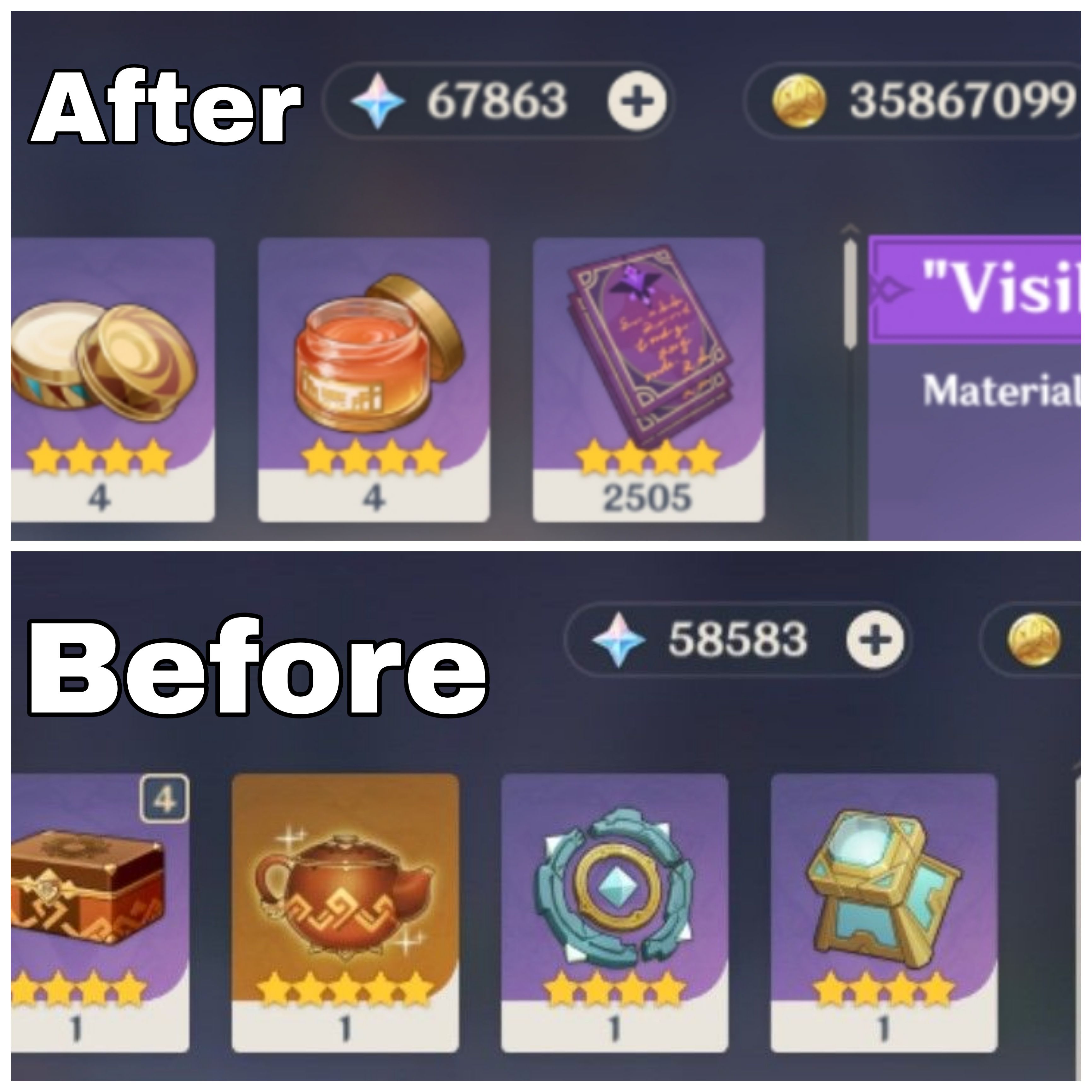 Before & After😁 Kalian Berapa? Genshin Impact HoYoLAB