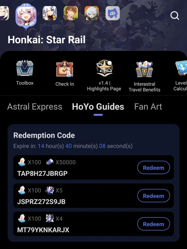 Codes are easily redeemable on hoyolab honkai star rail hoyolab