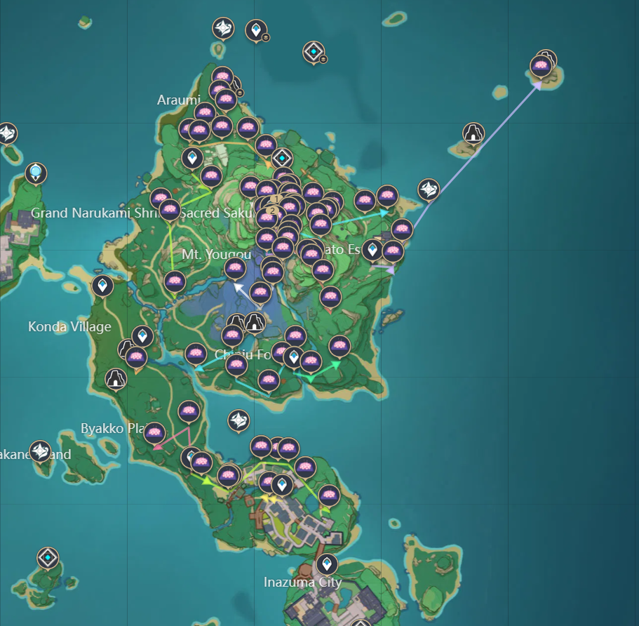 Sakura Bloom Harvest Route ) (Link in the Description) Genshin Impact
