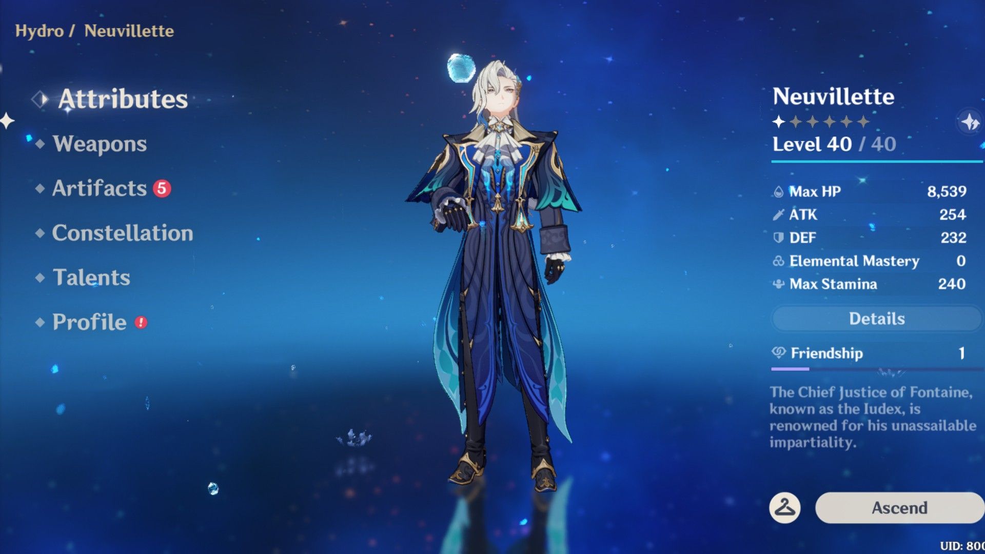 Genshin Returnee(Need Fountaine Mats and Exploration)Asia Server