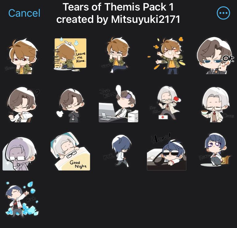 Tears of Themis ステッカー 8枚セット Tears of Themis HD Edit Sticker Packs Masterlist Tears of Themis