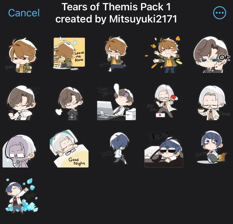 Tears of Themis HD Edit Sticker Packs Masterlist Tears of Themis
