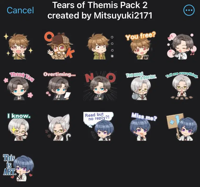 Tears of Themis HD Edit Sticker Packs Masterlist Tears of Themis