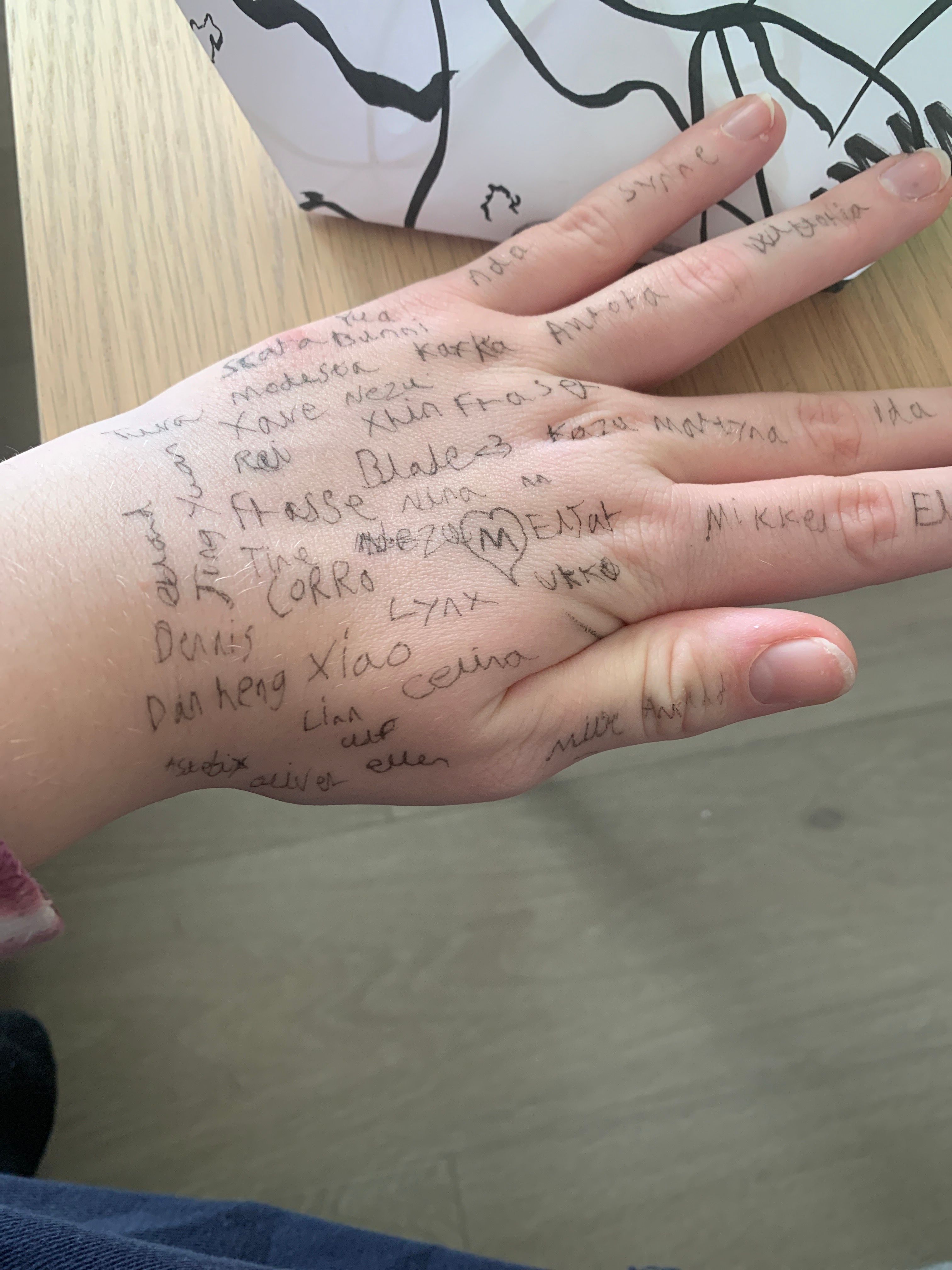 What? Me drawing on my hand? Nahhh (WHY DOES MY HAND LOOK LIKE THAT😭