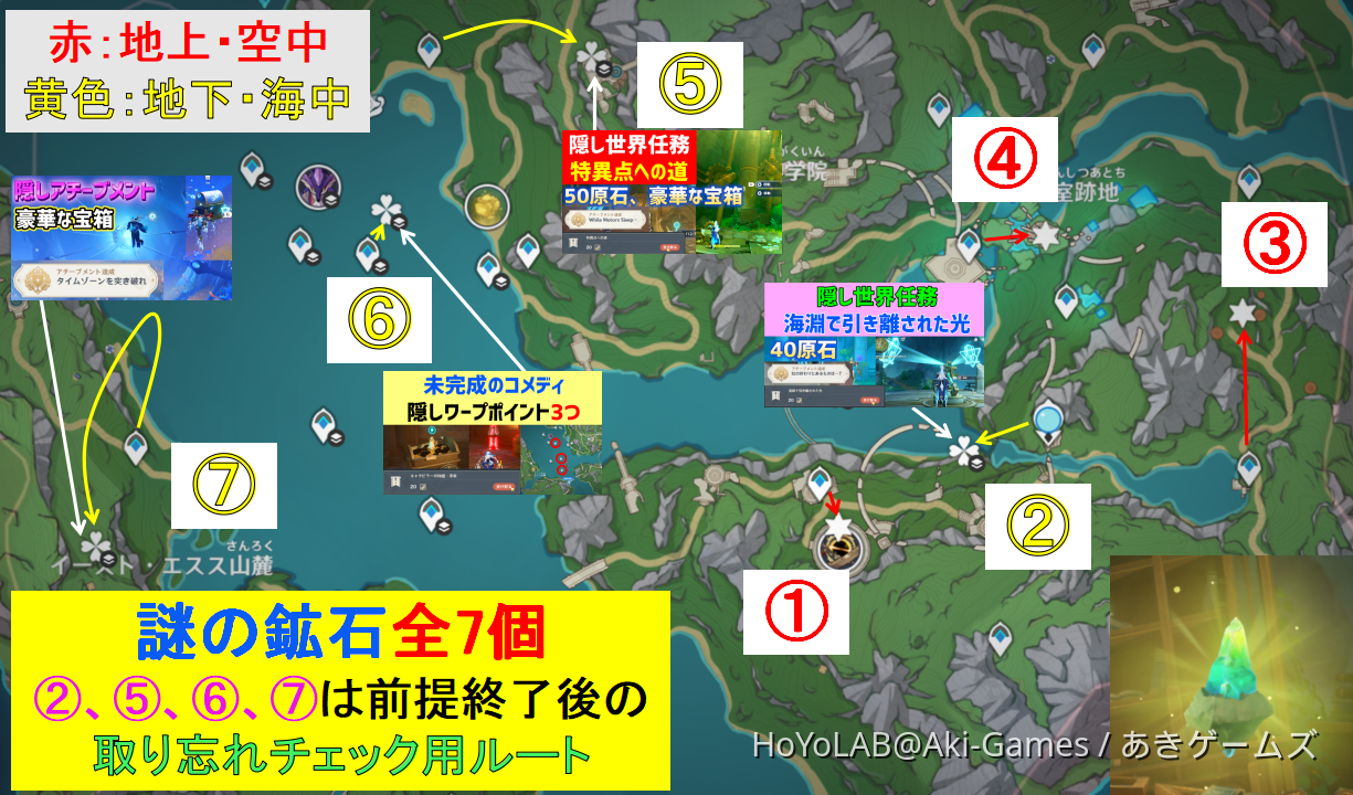 謎の鉱石「全7個」の場所 「アルケウムの粗材」の入手方法 隠し