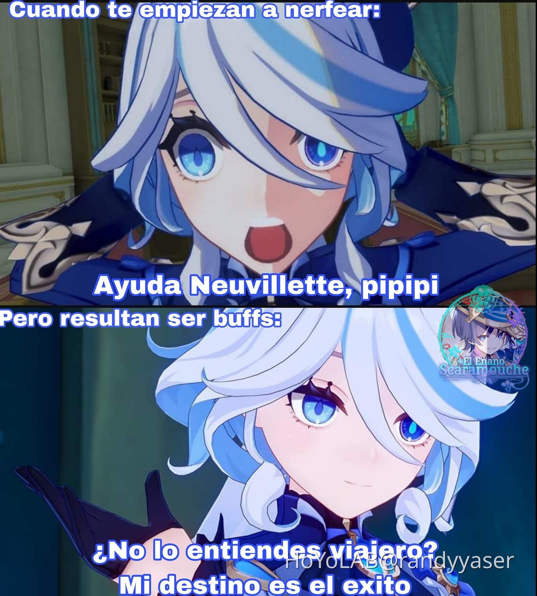 Memes de furina y neuvillette hoyolab