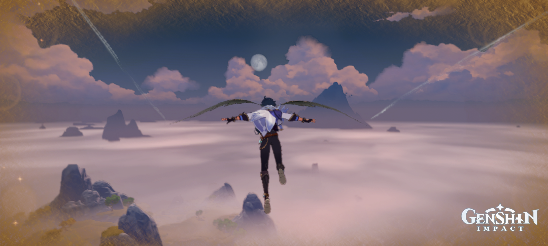 Gliding through the sky Genshin Impact HoYoLAB