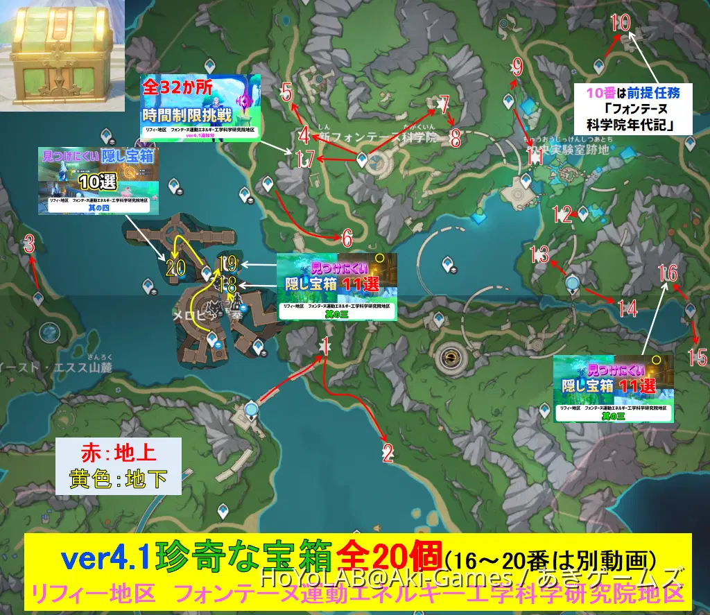 ver4.1珍奇な宝箱「全20個」 見逃しチェック ギミック解説 リフィー