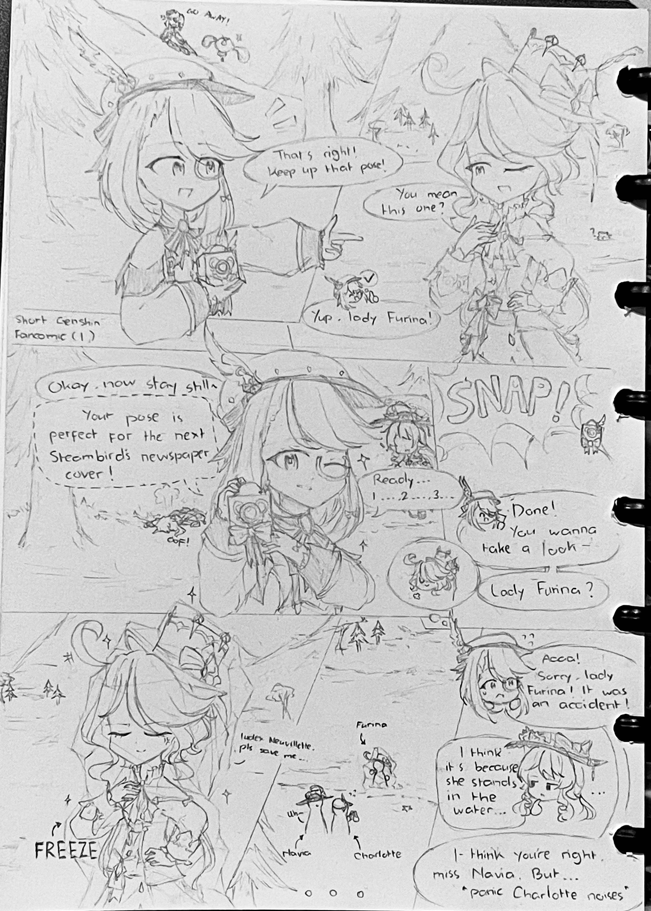 A low effort short genshin fancomic i ve made at school while it s