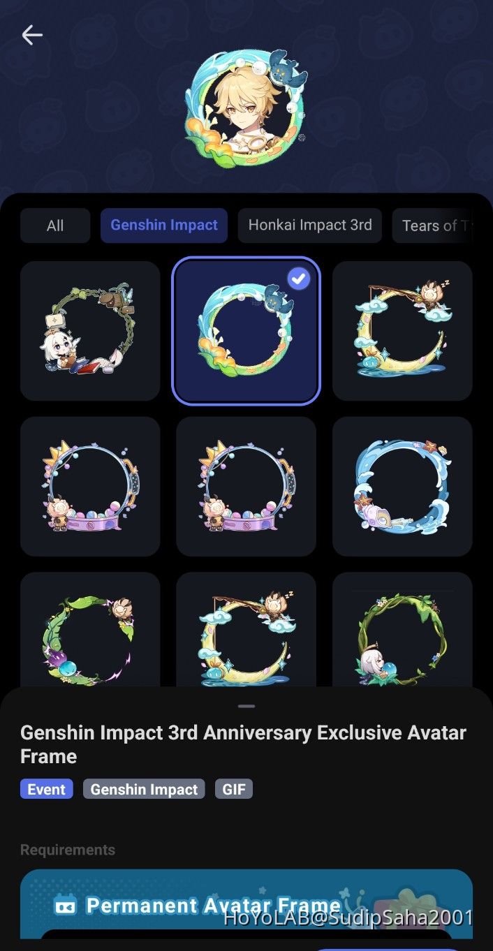 Animated Avatar Frame!! Genshin Impact HoYoLAB