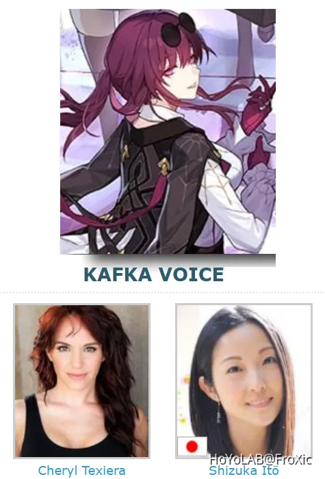 Kafka's Voice Actor Honkai: Star Rail | HoYoLAB