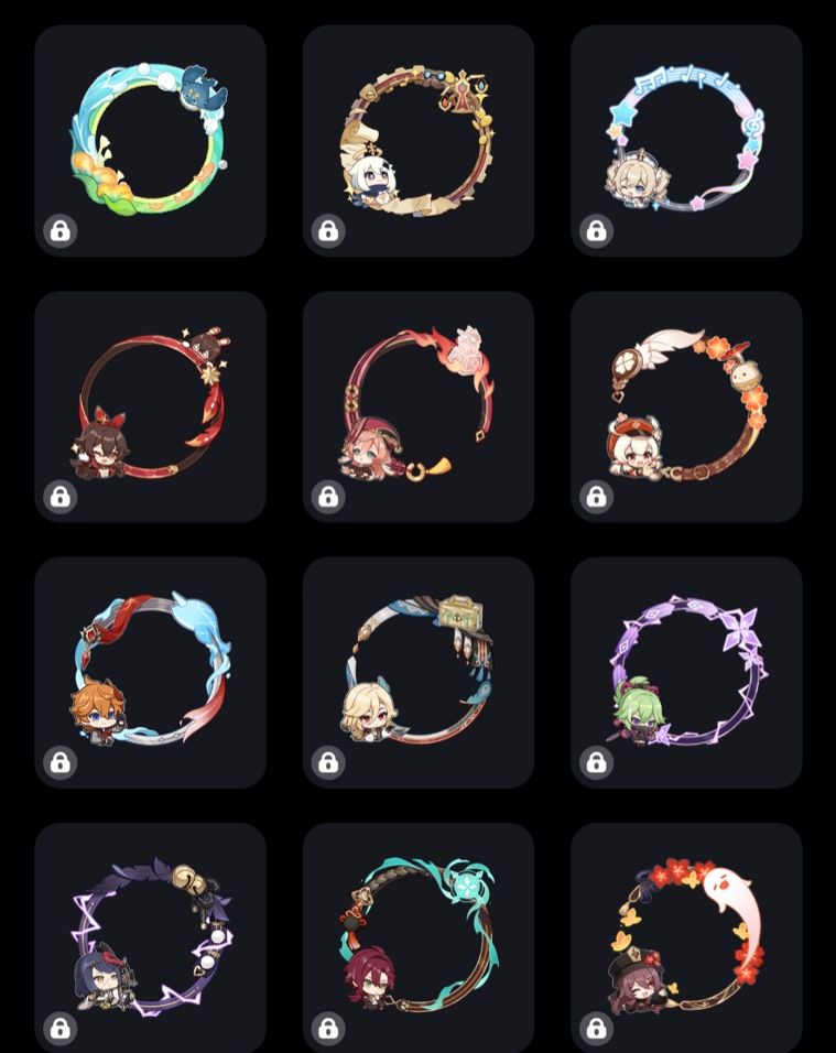 Avatar frames Genshin Impact HoYoLAB