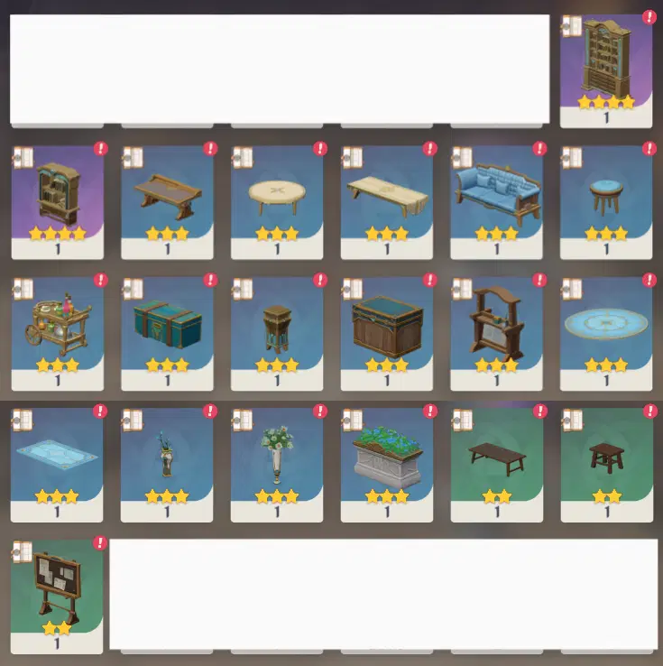 Ver.4.1攻略】フォンテーヌの調度品設計図／珍奇な宝箱(全20個  