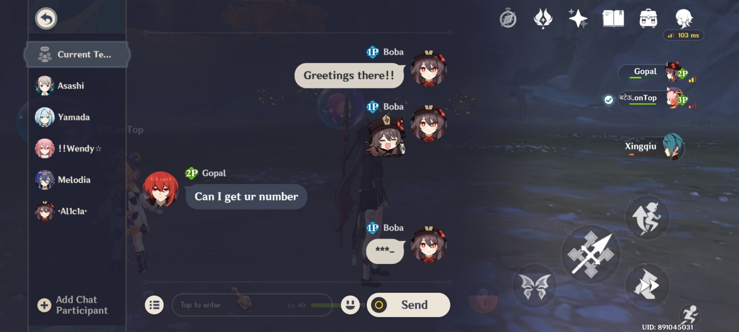 My chat in co-op with stranger Genshin Impact | HoYoLAB