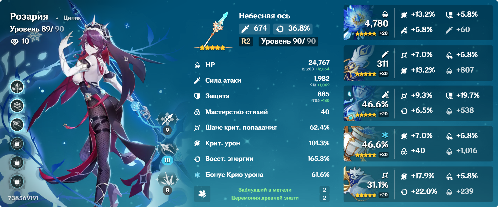 Истинный фанат Розарии, будет иметь целых два билда, а не только один ...