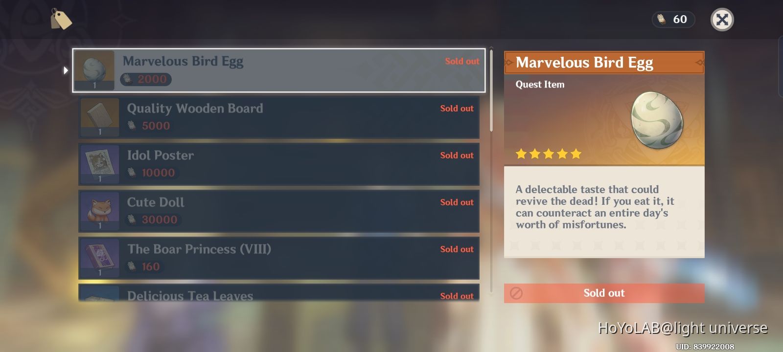 4. Sự kiện Marvelous Merchandise liên quan đến Trứng Chim