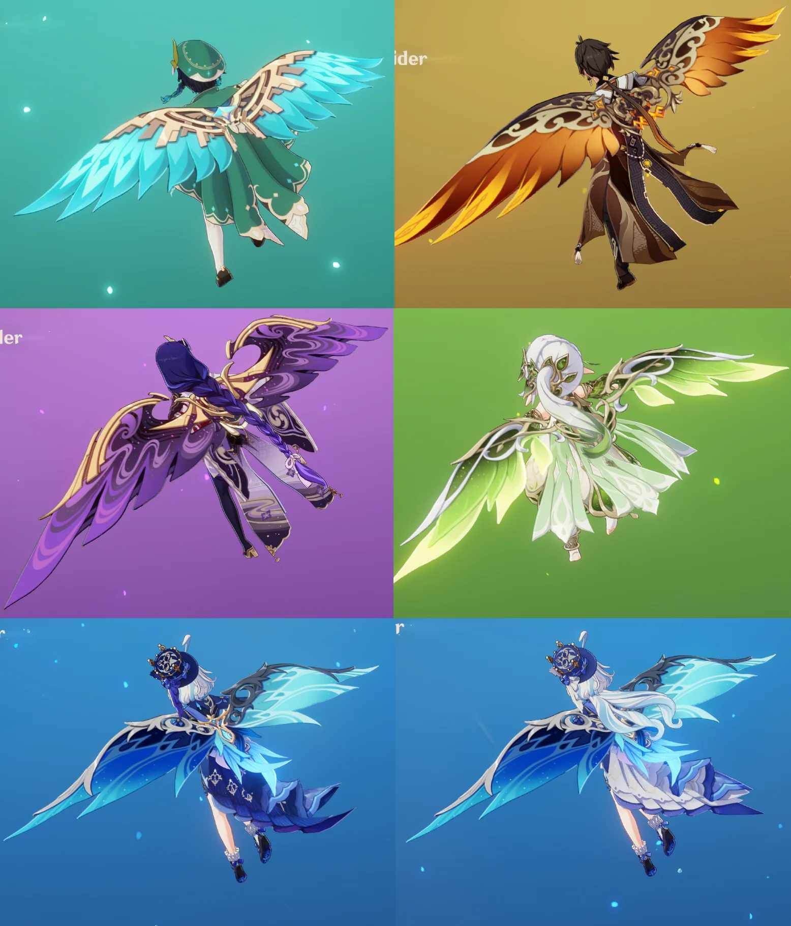 among these gliders, which of these is aesthetically pleasing? Genshin