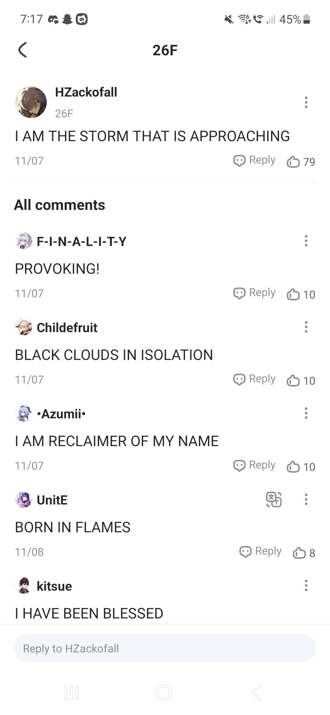 Scrolling Comments Examples HELP I WAS JUST SCROLLING THROUGH THE COMMENTS OF A RANDOM POST AND SAW ...