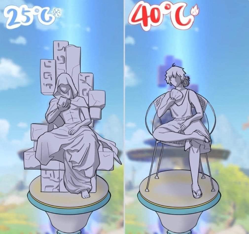 Statues of gods encounter hot weather like Genshin Impact HoYoLAB
