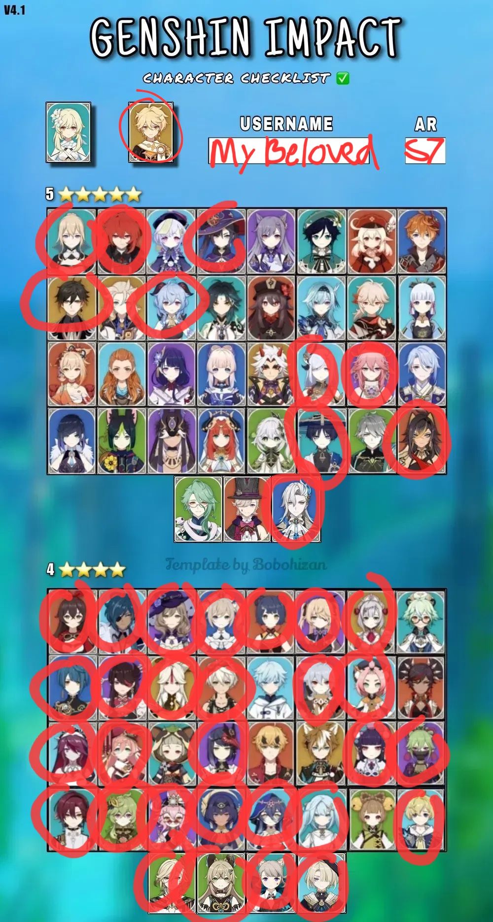 I'm doing the checklist time ^^ Genshin Impact HoYoLAB