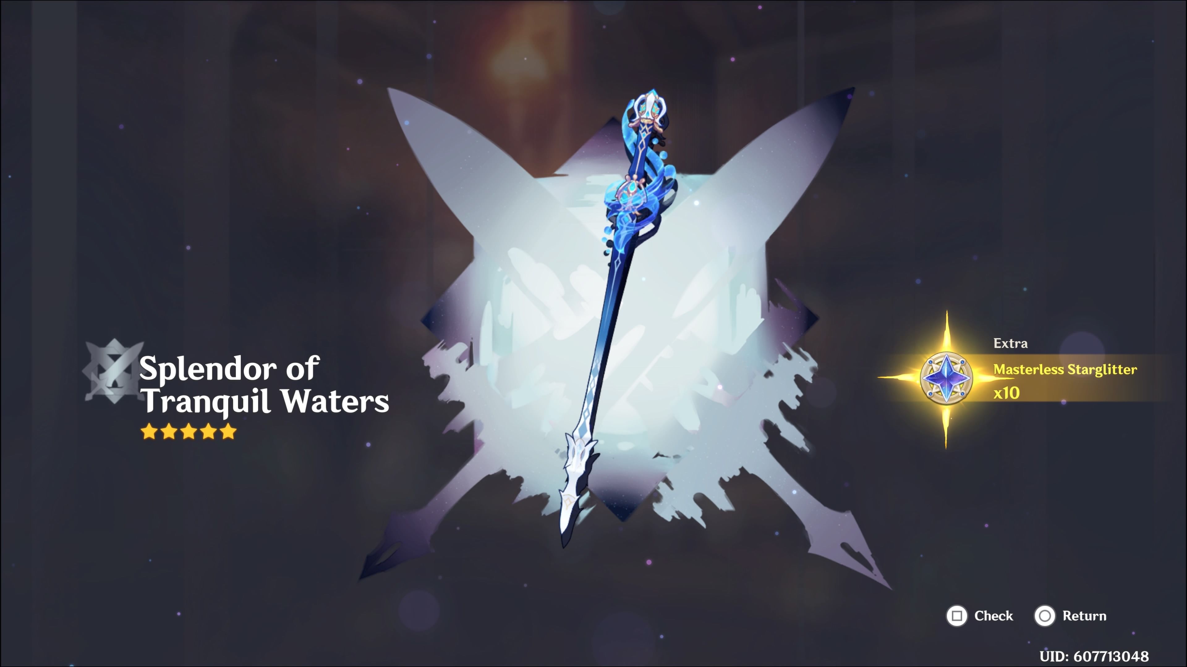 I got the Splendor of Tranquil Waters sword and gave it to Furina ⭐️⭐️⭐ 