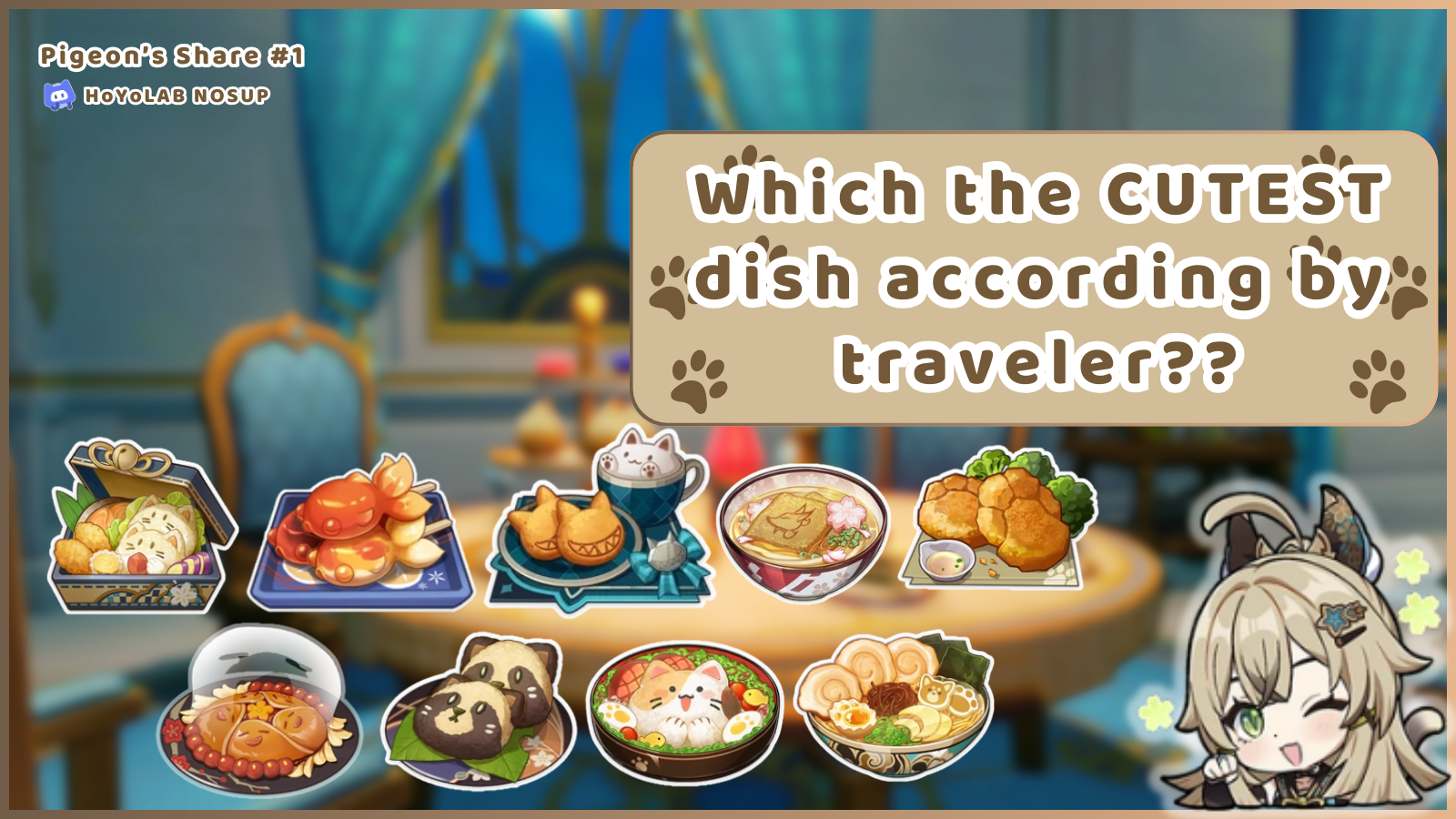 [PS#1] Which the cutest dish according by traveler?🍒 Genshin Impact ...