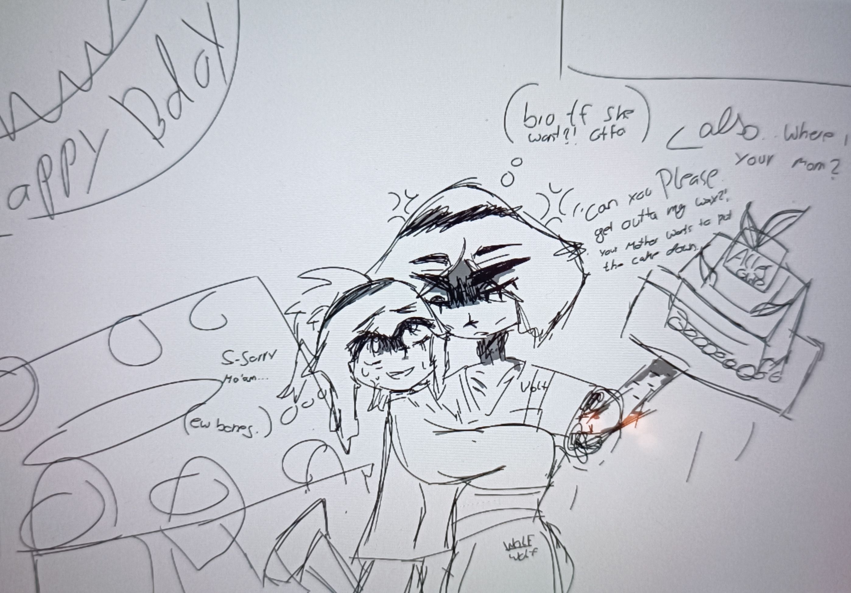 a doodle I did while I was at a bday party lol 💀💀 | HoYoLAB