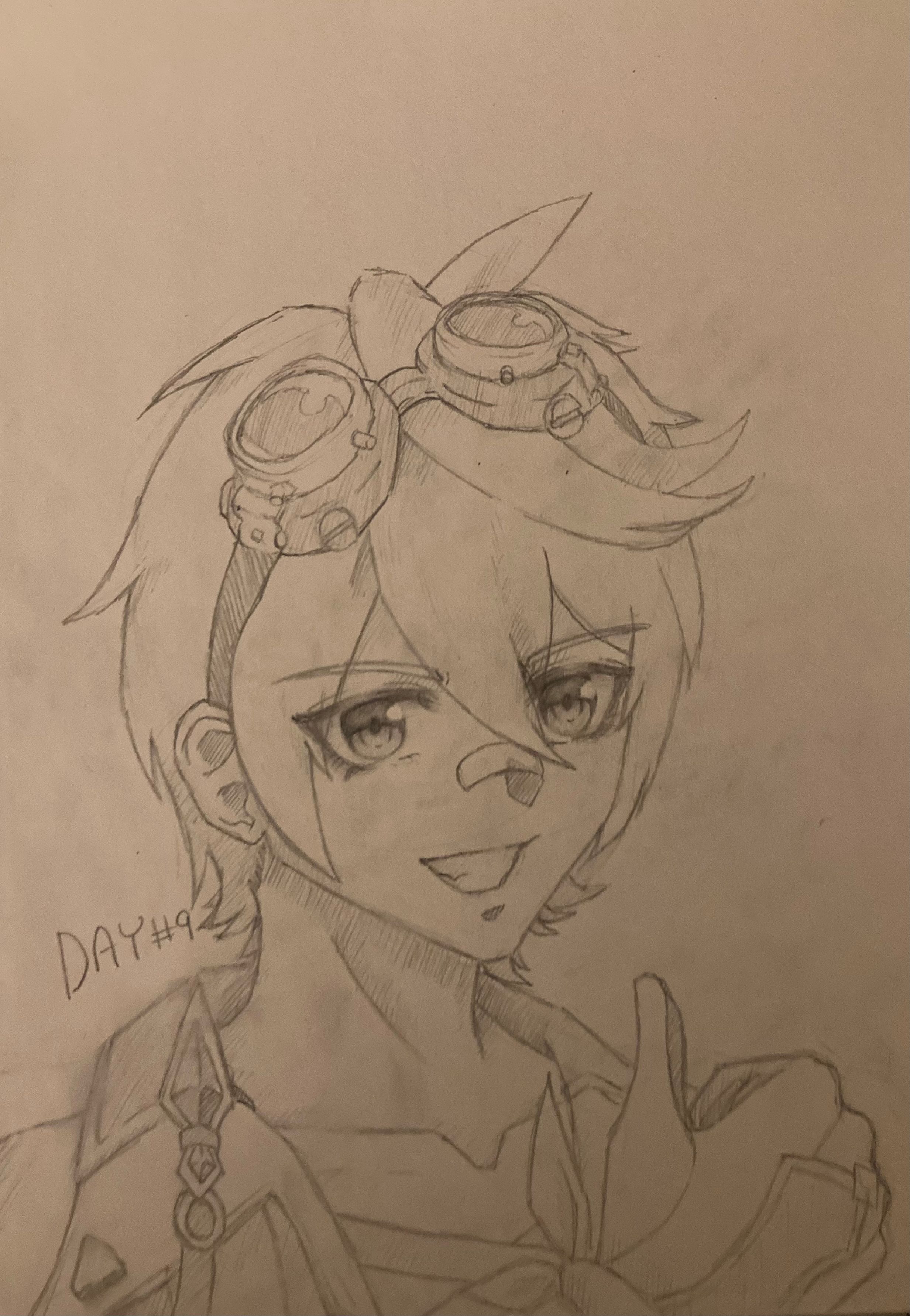 Drawing Genshin characters every day in alphabetical order Day 9