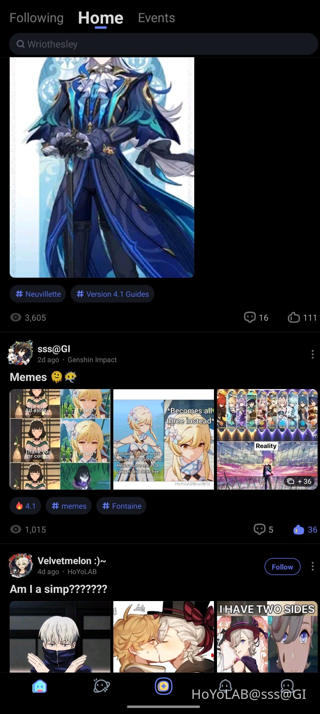 Never expected my own post to appear on home Genshin Impact | HoYoLAB