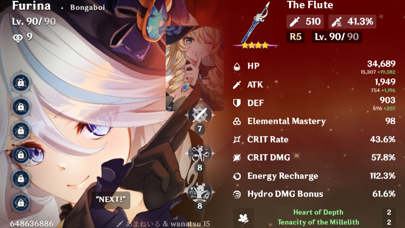 Furina just reached Friendship 9 Genshin Impact | HoYoLAB