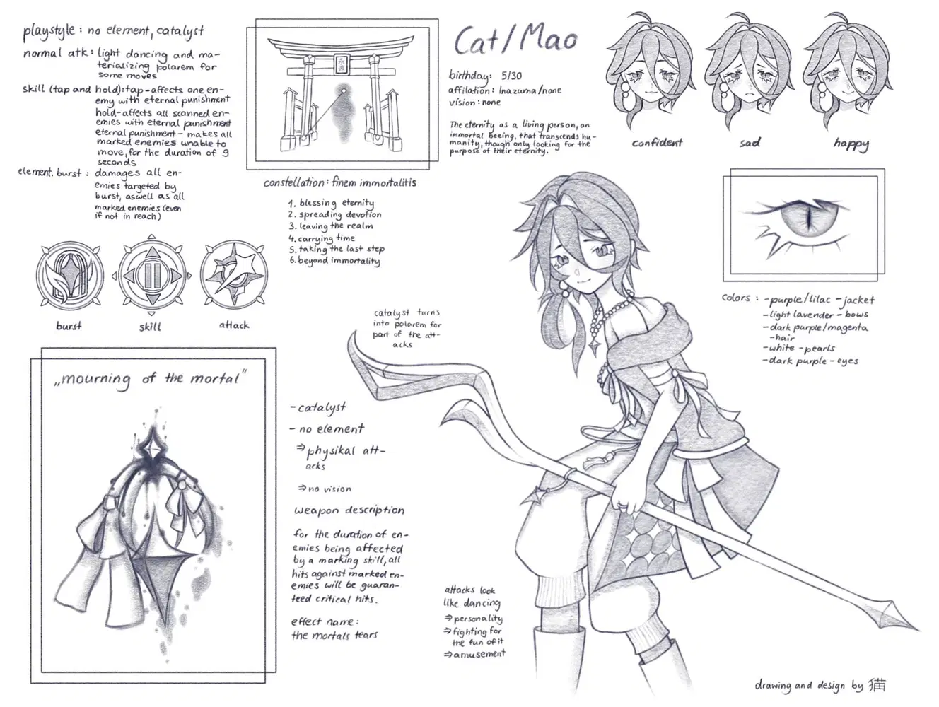 Project „character design“ ~ day one/draft 🤍 Genshin Impact | HoYoLAB, image size:1328x1000