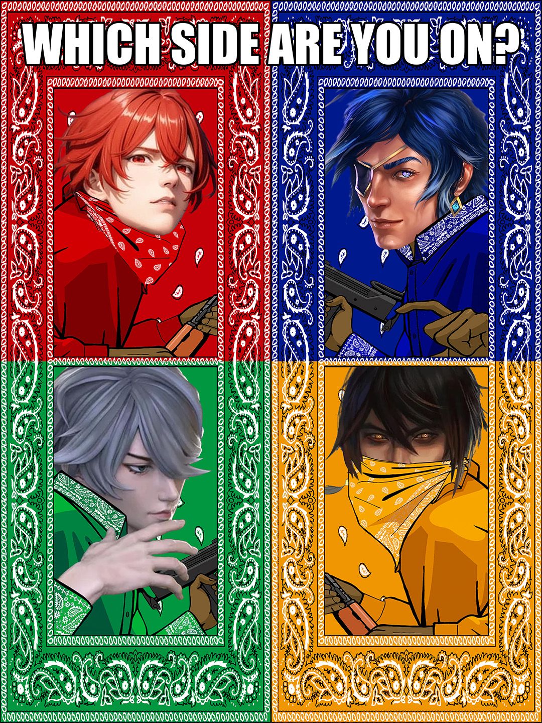 Which side are you on? — 4 Sides Genshin Edition Meme Template Genshin