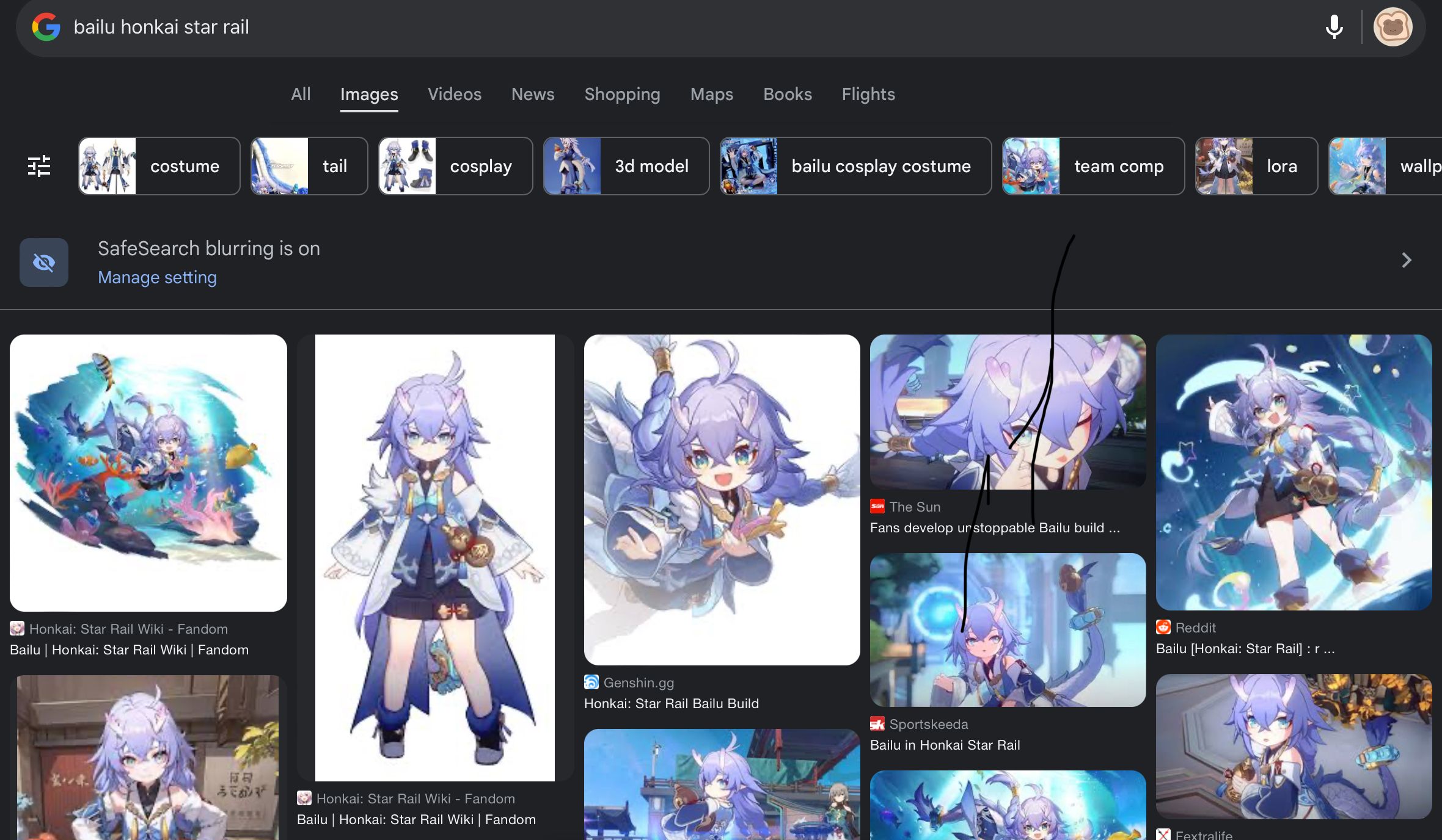 Why is safe search blurring on🤨 Honkai Star Rail HoYoLAB