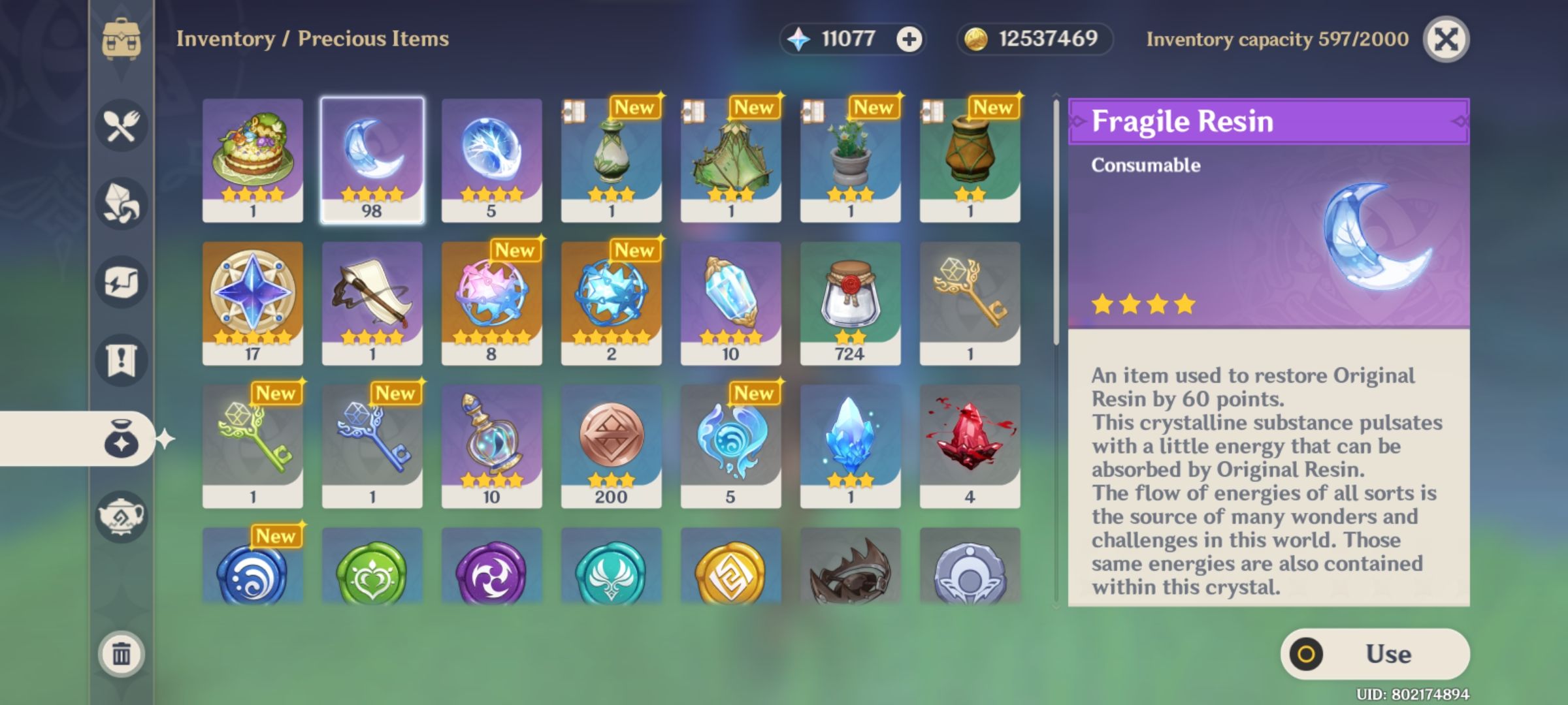 Fragile Resin Genshin Impact HoYoLAB