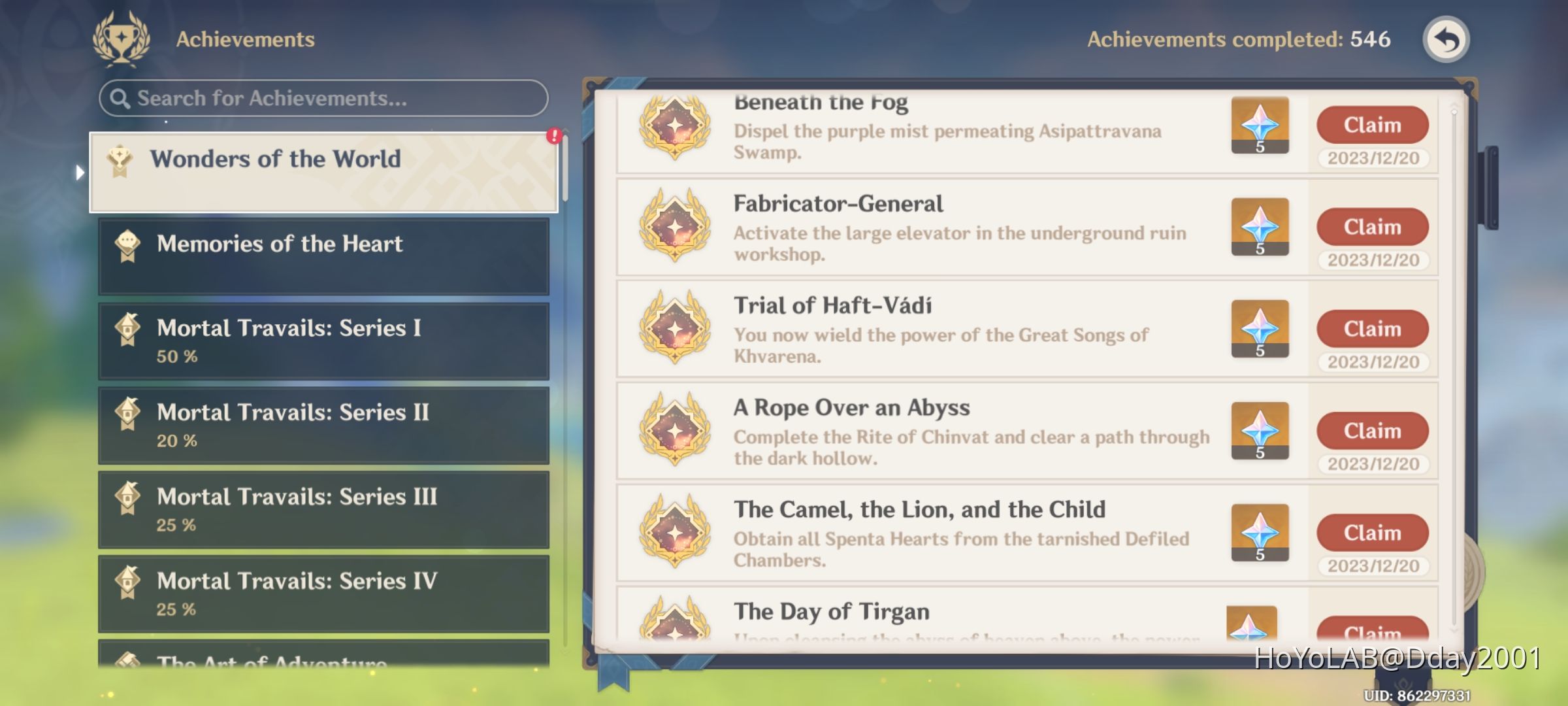 achievement done Genshin Impact | HoYoLAB