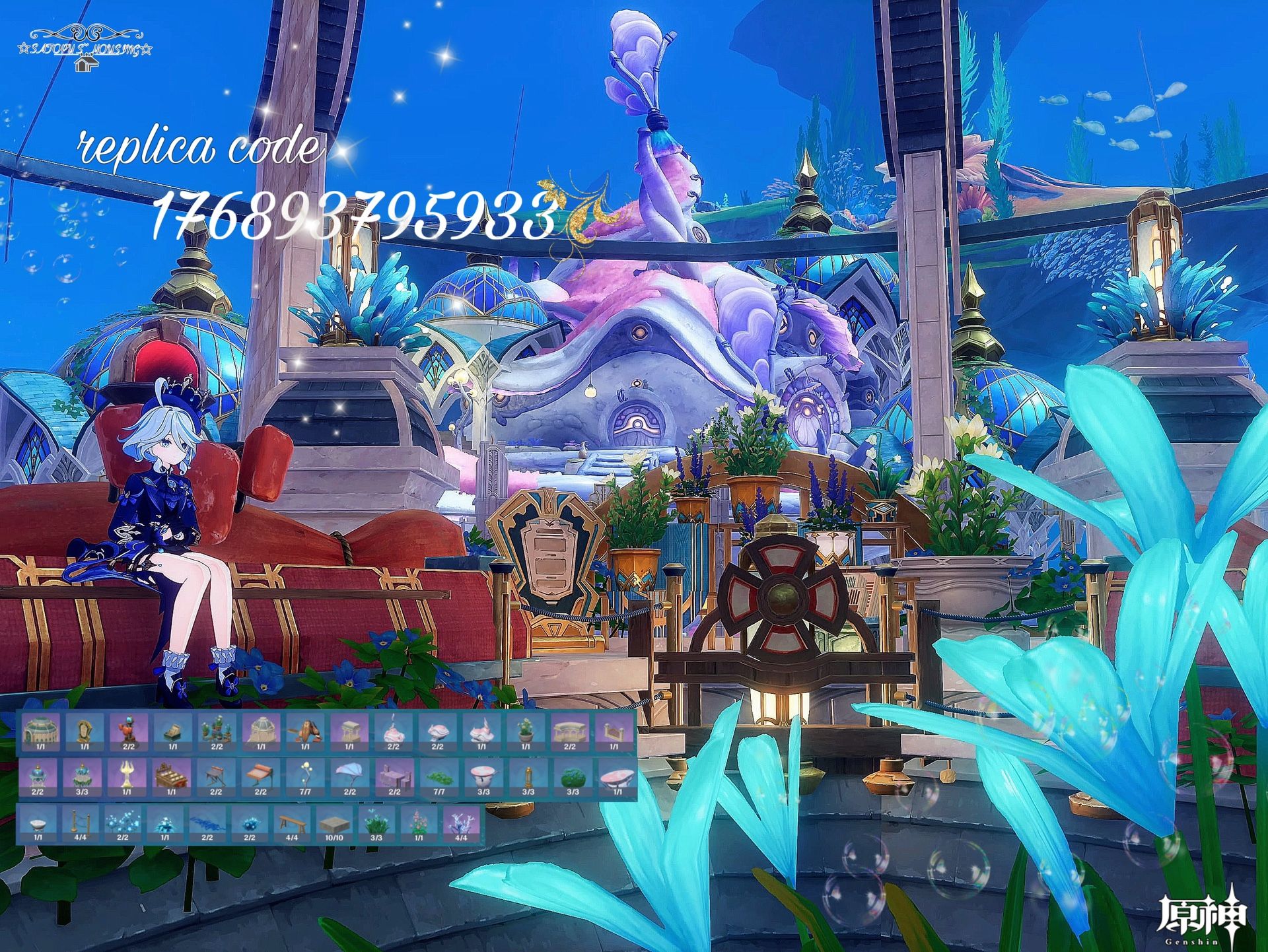 ✩.*˚塵歌壺最新作✩.*˚模本公開「🫧house in the sea🫧」 Genshin